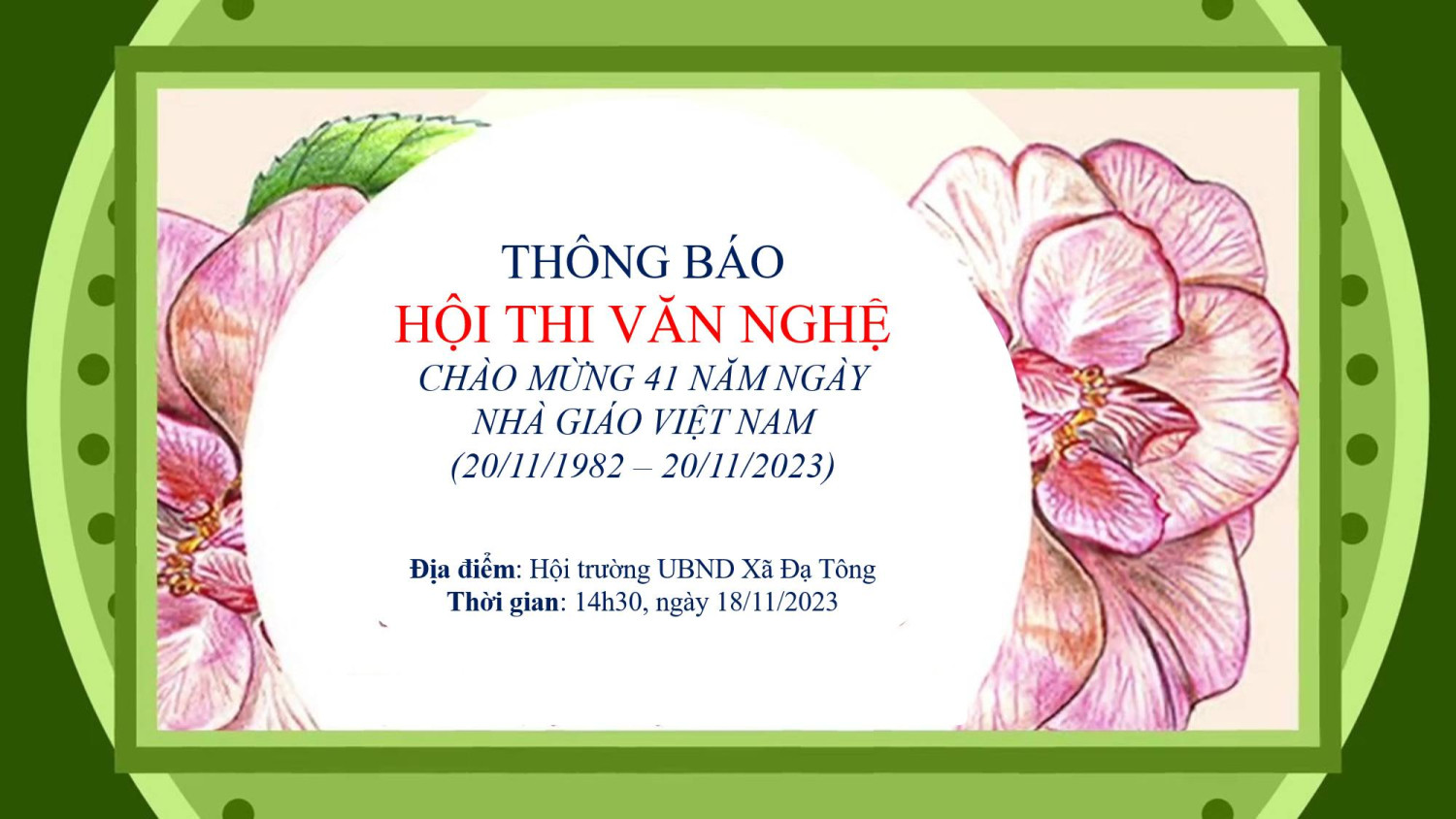 Hội thi văn nghệ chào mừng ngày nhà giáo Việt Nam 20.11
